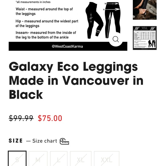 West Coast Karma Leggings size small - Picture 3 of 5